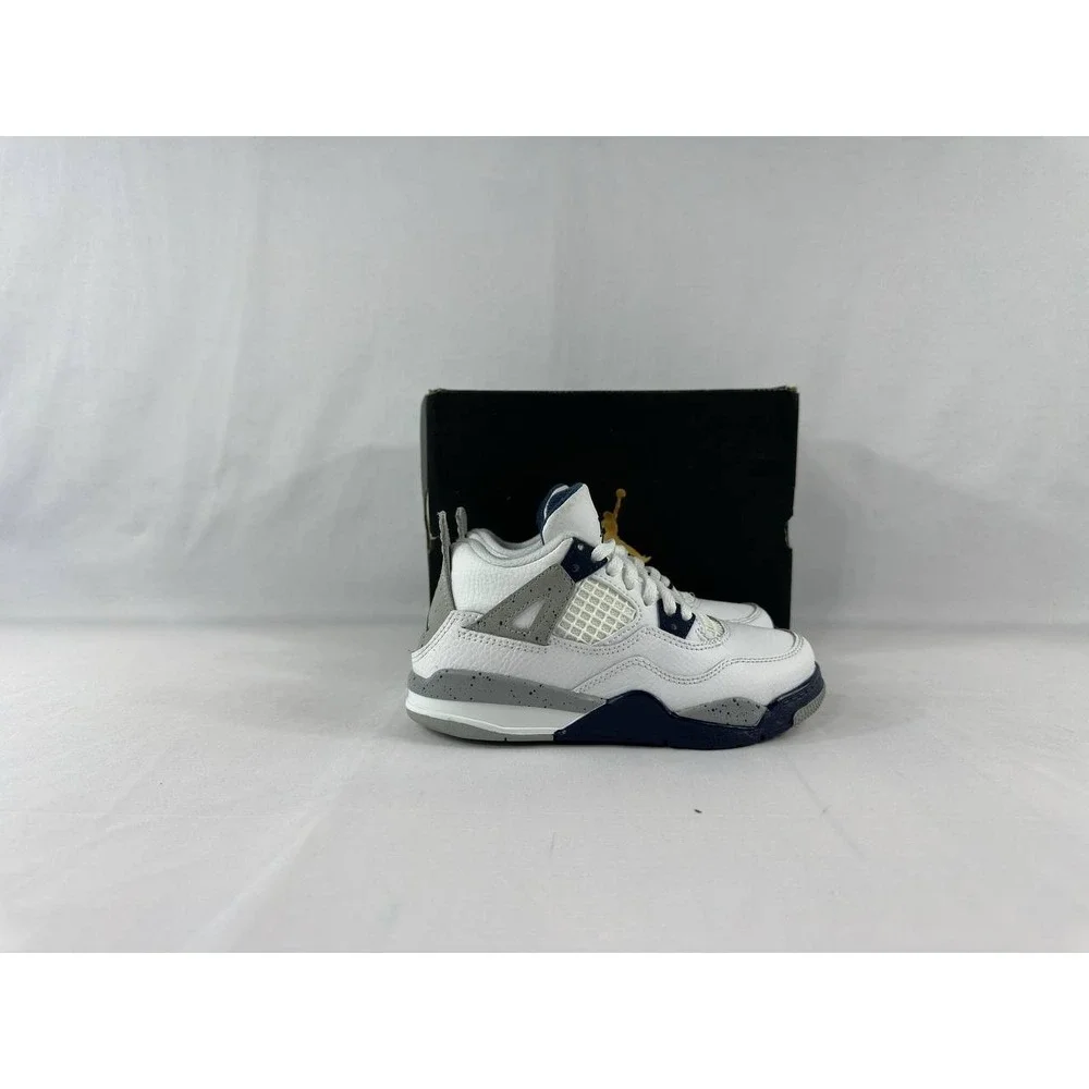 Nike Air Jordan 4 Retro Midnight Navy (PS) Kids BQ7669-140 Size 11C